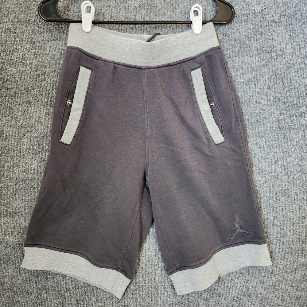 Air Jordan Sweat Shorts Mens Sz S Gray Ringer Workout Drawstring